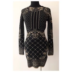 SOLD OFF APP • Gold Thread Vintage Look Baroque Knit Dress